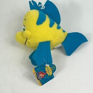 Disney The Little Mermaid Flounder Plush Beanbag Toy Applause Vintage 7 Inch NWT